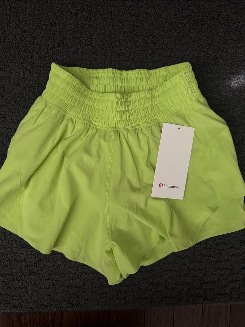 lululemon athletica Women's High-Rise Neon Lime Athletic Shorts